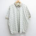 XL★古着 セントジョンズベイ 半袖 ポロ シャツ メンズ 00年代 00s 総柄 大きいサイズ コットン ベージュ他 カーキ 【spe】 25jul25 中古 トップス