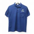 M★古着 半袖 ポロ シャツ メンズ 90年代 90s 旗 USA製 紺 ネイビー 25jul30 中古 トップス