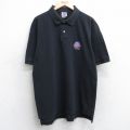 XL★古着 半袖 ポロ シャツ メンズ 00年代 00s プラネットハリウッド カンクン 鹿の子 コットン 黒 ブラック 25jul31 中古 トップス