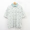 XL★古着 半袖 ポロ シャツ メンズ 00年代 00s ゴルフ 総柄 大きいサイズ 薄緑他 グリーン 25aug01 中古 トップス