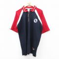 XL★古着 半袖 ハーフジップ ポロ シャツ メンズ 00年代 00s WEAR STAR ラグラン 濃紺他 ネイビー 25aug20 中古 トップス