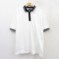 XL★古着 半袖 ハーフジップ ポロ シャツ メンズ 90年代 90s コットン USA製 白他 ホワイト 25aug20 中古 トップス
