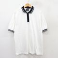 XL★古着 半袖 ハーフジップ ポロ シャツ メンズ 90年代 90s コットン USA製 白他 ホワイト 25aug20 中古 トップス