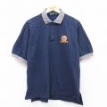 XL★古着 半袖 ポロ シャツ メンズ 90年代 90s Tide レーシング コットン USA製 紺他 ネイビー 25aug20 中古 トップス