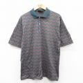 L★古着 半袖 ポロ シャツ メンズ 90年代 90s 総柄 コットン イタリア製 茶系他 ブラウン 25aug20 中古 トップス