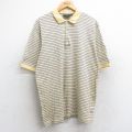 XL★古着 半袖 ポロ シャツ メンズ 00年代 00s コットン イタリア製 薄黄他 イエロー 25aug22 中古 トップス