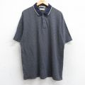 XL★古着 HAGGAR 半袖 ポロ シャツ メンズ 00年代 00s 総柄 コットン 紺他 ネイビー 25aug23 中古 トップス