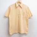 【50%OFF】M★古着 半袖 ポロ シャツ メンズ 80年代 80s 鹿の子 薄オレンジ 25aug23 中古 トップス