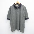 XL★古着 半袖 ポロ シャツ メンズ 総柄 大きいサイズ 黒他 ブラック 25aug23 中古 トップス