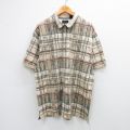 XL★古着 グレッグノーマン 半袖 ポロ シャツ メンズ エンジェルパーク ラスベガス 総柄 鹿の子 大きいサイズ コットン ベージュ他 カーキ 【spe】 25aug23 中古 トップス