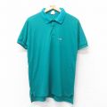S★古着 半袖 ポロ シャツ メンズ 90年代 90s コットン USA製 青緑 25aug27 中古 トップス