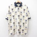 【50%OFF】L★古着 セントジョンズベイ 半袖 ポロ シャツ メンズ 00年代 00s ヤシの木 鹿の子 コットン 黄他 イエロー 25aug27 中古 トップス