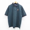 XL★古着 ジャンスポーツ 半袖 ポロ シャツ メンズ 00年代 00s マツボックリ 大きいサイズ コットン 緑他 グリーン 25sep02 中古 トップス