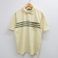【20%OFF】XL★古着 ピューリタン 半袖 ポロ シャツ メンズ 00年代 00s 薄黄他 イエロー ボーダー 25sep02 中古 トップス