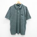 【20%OFF】XL★古着 ピューリタン 半袖 ポロ シャツ メンズ 00年代 00s 大きいサイズ 薄緑他 グリーン ボーダー 25sep02 中古 トップス