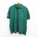 XL★古着 ヘインズ Hanes 半袖 ポロ シャツ メンズ 90年代 90s ワイルドウエスト カジノ 大きいサイズ コットン USA製 緑 グリーン 25sep03 中古 トップス