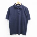 【20%OFF】L★古着 ヘインズ Hanes 半袖 ポロ シャツ メンズ 90年代 90s USA製 紺 ネイビー 25sep03 中古 トップス