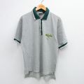【20%OFF】L★古着 半袖 ポロ シャツ メンズ 90年代 90s NFL グリーンベイパッカーズ 鹿の子 コットン グレー 霜降り アメフト スーパーボウル 25sep03 中古 トップス