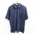 【20%OFF】XL★古着 ビューグルボーイ 半袖 ポロ シャツ メンズ 00年代 00s ワンポイントロゴ コットン 紺 ネイビー 25sep03 中古 トップス