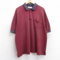 【20%OFF】XL★古着 グランドスラム 半袖 ポロ シャツ メンズ 90年代 90s ワンポイントロゴ 大きいサイズ 赤他 レッド 25sep06 中古 トップス