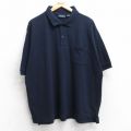 XL★古着 ベーシックエディションズ 半袖 ポロ シャツ メンズ 90年代 90s 大きいサイズ 紺 ネイビー 【spe】 25sep11 中古 トップス