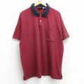 XL★古着 ピューリタン 半袖 ポロ シャツ メンズ 00年代 00s 赤他 レッド ボーダー 25sep11 中古 トップス