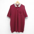 XL★古着 Wear Guard 半袖 ポロ シャツ メンズ 90年代 90s USA製 エンジ他 26mar28