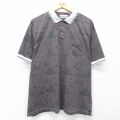 XL★古着 半袖 ポロ シャツ メンズ 90年代 90s ヤシの木 ゴルフ 茶系 26apr17