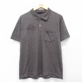 L★古着 半袖 ポロ シャツ メンズ 90年代 90s HOSS USA製 茶 霜降り 26apr28