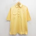 XL★古着 半袖 ポロ シャツ メンズ 90年代 90s チョウ 大きいサイズ コットン USA製 イエロー 26may19