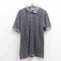 00s 半袖ポロシャツ ネイティブ柄 パープル L | 古着