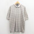 XL★古着 半袖 ポロ シャツ メンズ 90年代 90s 大きいサイズ コットン USA製 ベージュ 26may23