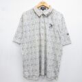 XL★古着 半袖 ポロ シャツ メンズ 90年代 90s ゴルフ 大きいサイズ コットン USA製 ベージュ 26may23