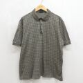 グレーチェック 90s 半袖ポロシャツ XL | 古着