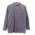 【50%OFF】M★古着 マクレガー McGREGOR 長袖 シャツ メンズ 90年代 90s コットン ボタンダウン 黒系 ブラック ストライプ 23sep06 中古 トップス
