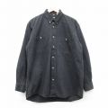 XL★古着 メンバーズオンリー 長袖 シャツ メンズ 90年代 90s 大きいサイズ コットン ボタンダウン 黒 ブラック 24feb06 中古 トップス