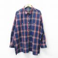 90s 長袖シャツ ネイビーチェック XL | 古着
