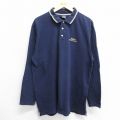 ESPN 長袖ポロシャツ ネイビー XL | 古着