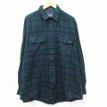90s 長袖シャツ タータンチェック グリーン XL | 古着