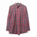XL★古着 バンヒューセン 長袖 シャツ メンズ 90年代 90s ロング丈 ボタンダウン エンジ他 チェック 24nov25 中古 トップス
