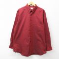 XL★古着 バンヒューセン 長袖 シャツ メンズ 00年代 00s 大きいサイズ ボタンダウン エンジ 24nov27 中古 トップス