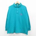 ニューヨークマラソン 90s 長袖ポロシャツ ライトブルー L | 古着