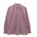 L★古着 長袖 シャツ メンズ 00年代 00s コットン ボタンダウン エンジ他 24dec06 中古 トップス