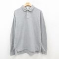 ヘインズ 00s 長袖ポロシャツ 鹿の子 グレー M | 古着
