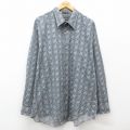 XL★古着 バンヒューセン 長袖 シャツ メンズ 大きいサイズ 紺他 ネイビー 24dec17 中古 トップス