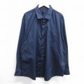 XL★古着 バンヒューセン 長袖 シャツ メンズ 大きいサイズ ロング丈 紺 ネイビー 25jan22 中古 トップス