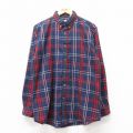 90s 長袖シャツ ネイビーチェック XL | 古着