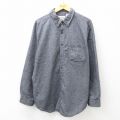 XL★古着 長袖 シャツ メンズ コットン ボタンダウン 黒 ブラック 25feb19 中古 トップス
