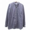 90s 長袖シャツ 総柄 ネイビー XL | 古着