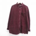 エンジ他チェック コーデュロイ シャツ XL | 古着